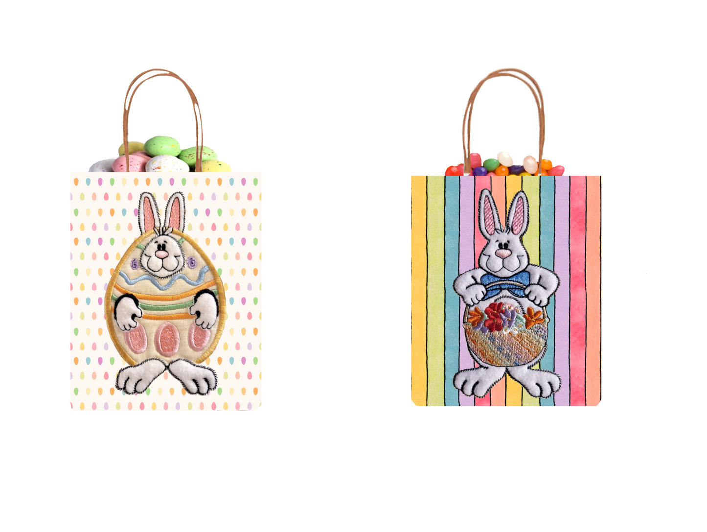 Funny Bunny Machine Embroidery Goodie Bags DOWNLOAD