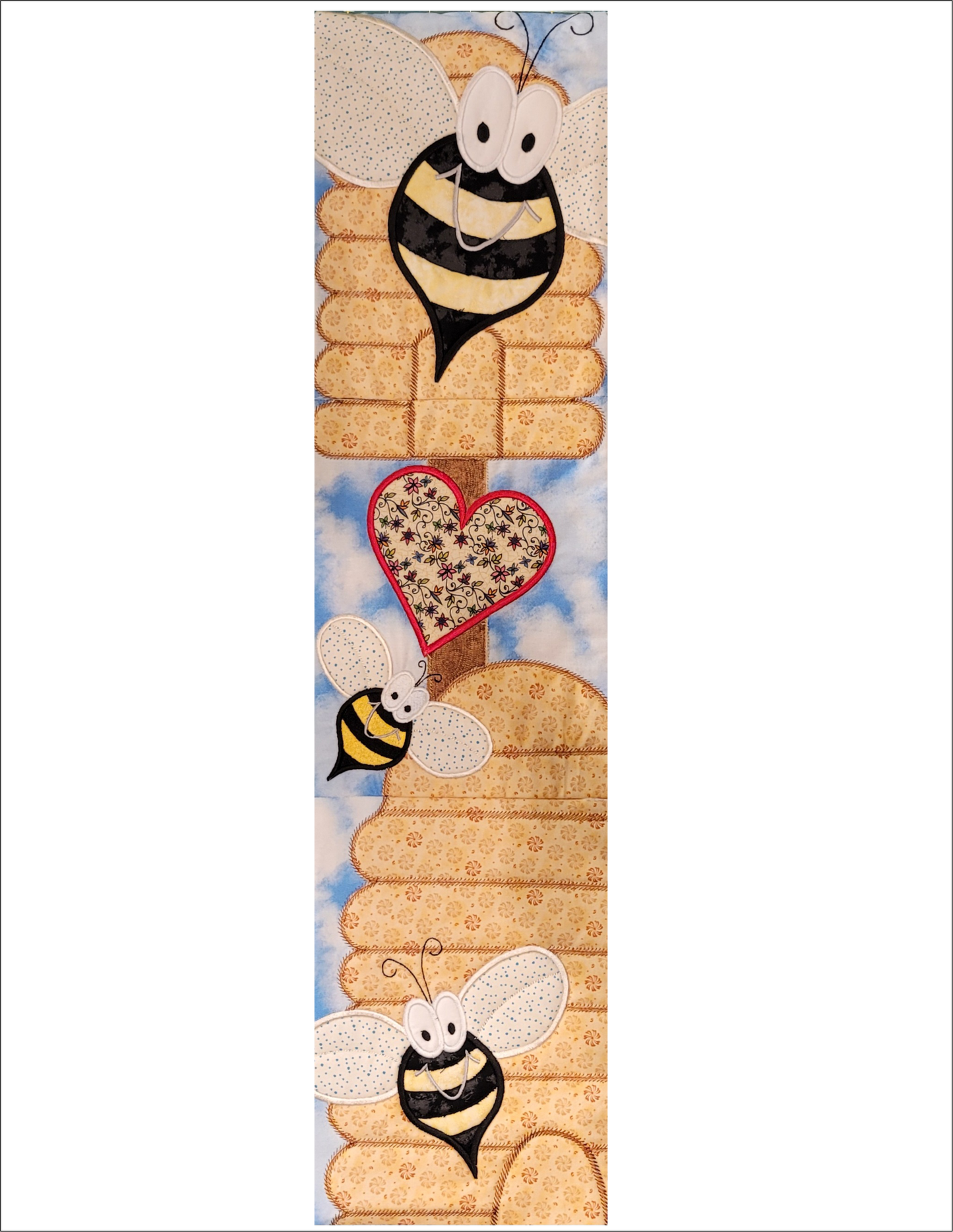 Bee Boppin' Machine Embroidery Wall Hanging DOWNLOAD
