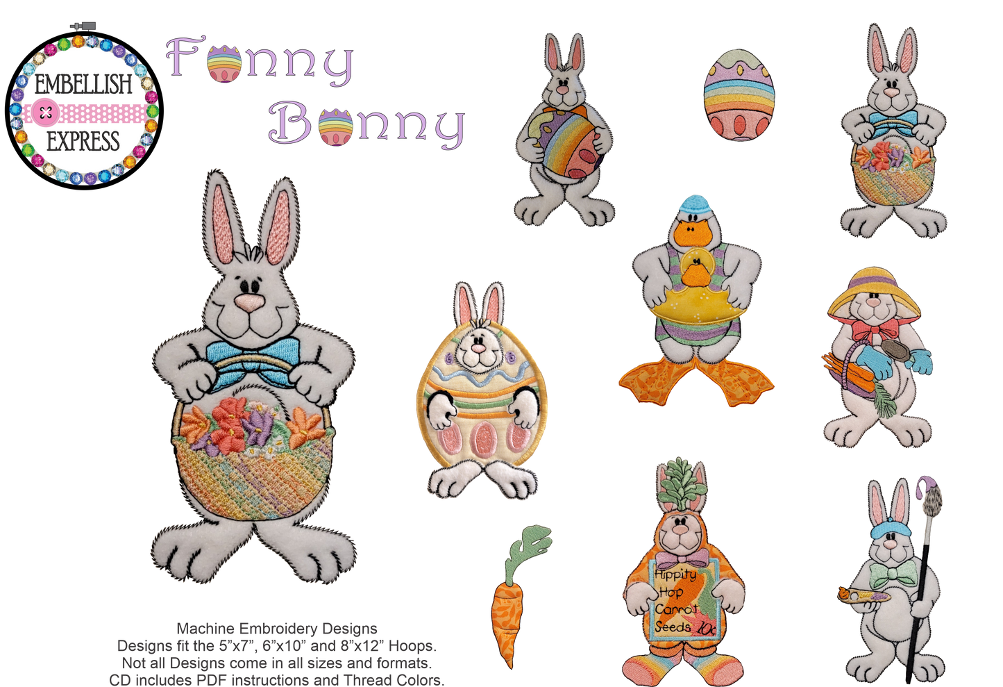 Funny Bunny Machine Embroidery Designs DOWNLOAD