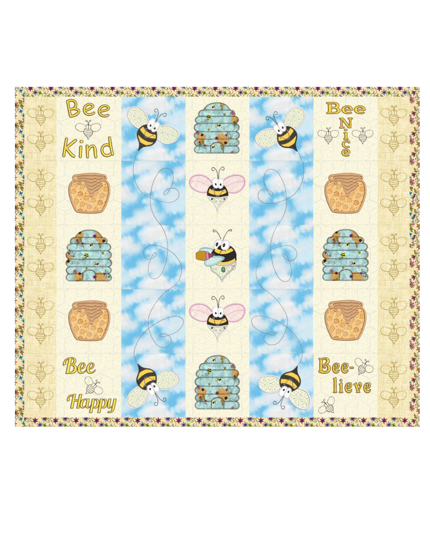Bee Boppin' Machine Embroidery Quilt CD