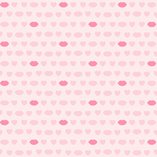 Lovebugs Fabric Pink Lips & Hearts by Embellish Express