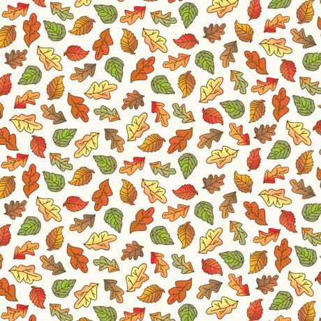 Funflowers Fabric by Embellish Express - Small Cream Leaf Toss
