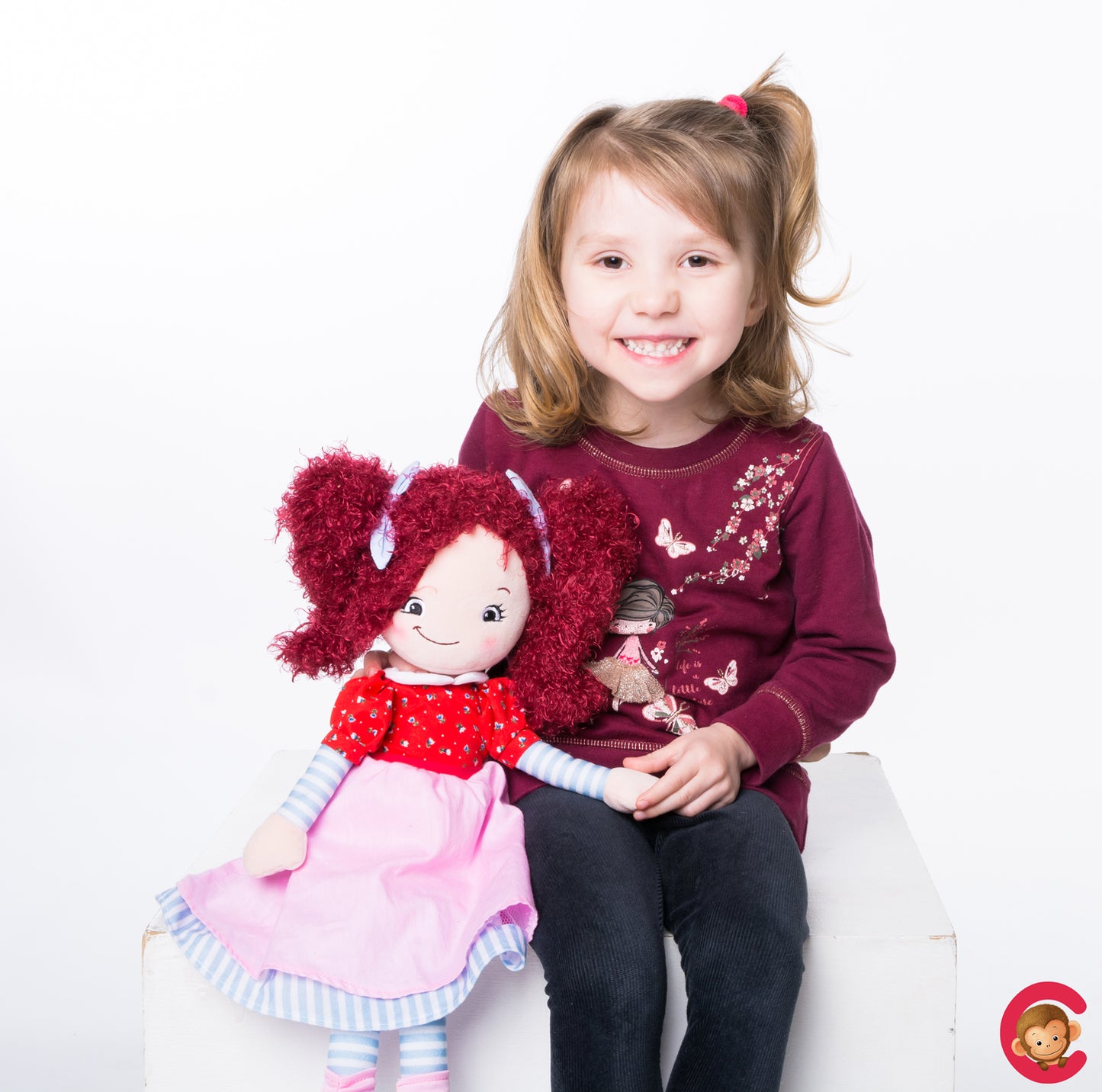 Raspberry Rag Doll Embroidery Cubbie