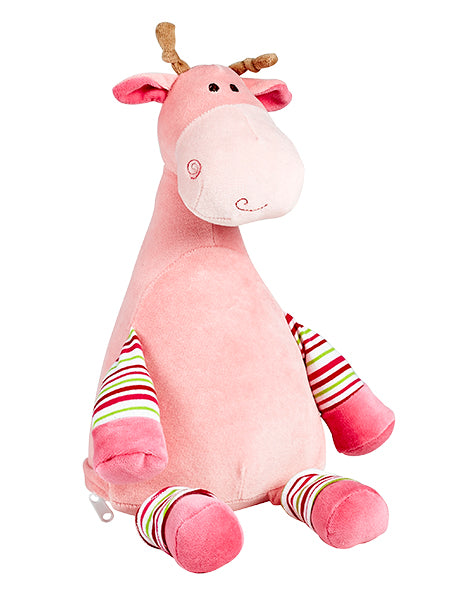 Pink Giraffe Embroidery Cubbie