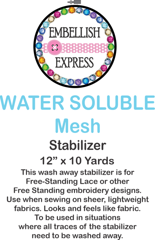 Embellish Express Water Soluble Mesh Stabilizer