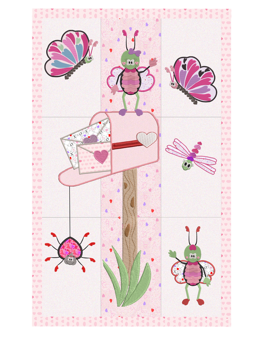 Lovebugs Machine Embroidery Wall Quilt DOWNLOAD