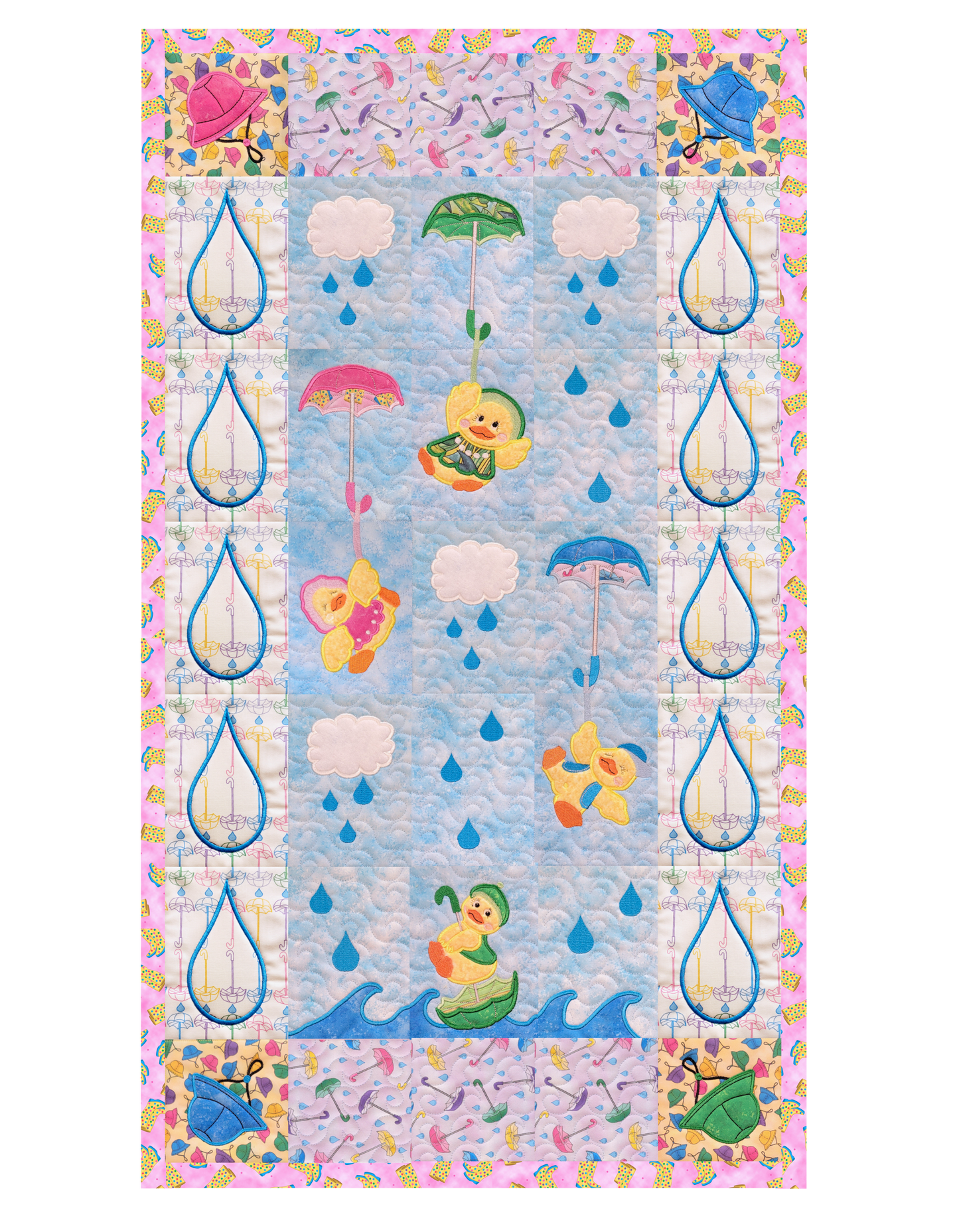 Spring Showers Machine Embroidery Quilt CD
