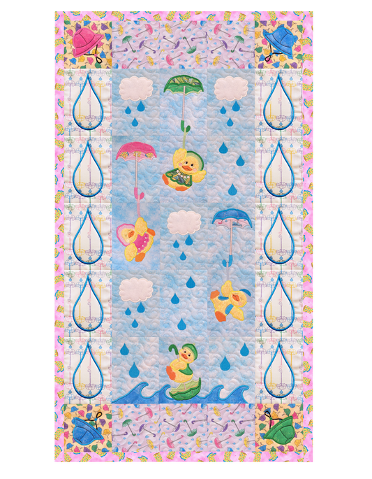Spring Showers Machine Embroidery Quilt DOWNLOAD