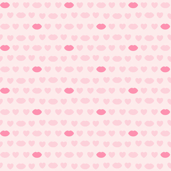 Lovebugs Fabric Pink Lips & Hearts by Embellish Express