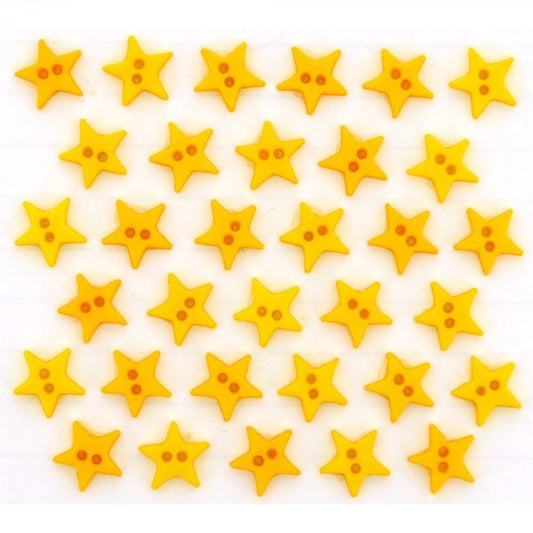 Yellow Micro Mini Stars Buttons