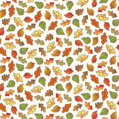 Funflowers Fabric by Embellish Express - Small Cream Leaf Toss