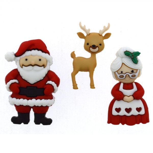 Mr. & Mrs. Claus Christmas Buttons
