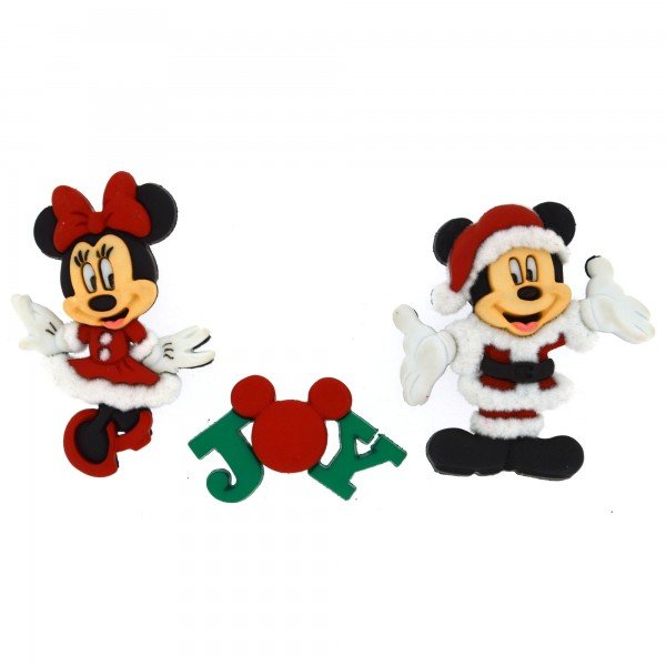 Disney Mickey and Minnie Mouse Christmas Buttons